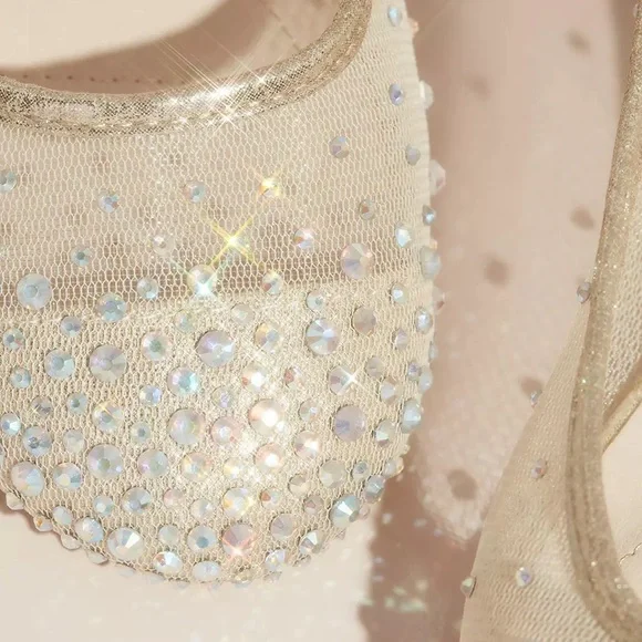 Nude Crystal Embellished Ballet Flats - Picture 4 of 4